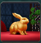 Brass Zodiac Rabbit Ornament for Home Office Desktop gold Wealth Rabbit Copper Craft Zodiac Gift Decorative Copperware