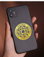 Nine-Character Mantra Taoist Phone Sticker: Those Who Approach the Enemy Shall Align in Formation, Cross Heavenly Scripture Back Cover Metal Sticker
