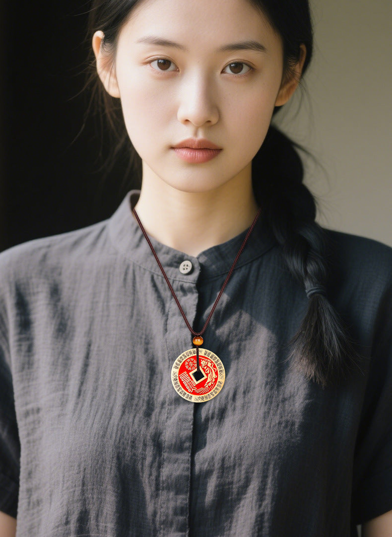 Cinnabar Zhang Tianshi Copper Coin Zhiwei Taiji Bagua Evil-Repelling Victory Coin Beidou Seven Stars Peace Coin Ancient Coin Wholesale