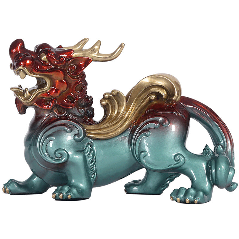 Colorful Copper Pixiu Ornament Home Living Room Office Decoration Entrance Display Craft Ornament