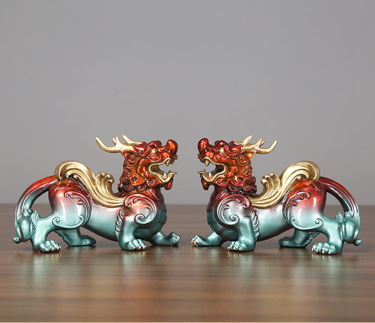 Colorful Copper Pixiu Ornament Home Living Room Office Decoration Entrance Display Craft Ornament