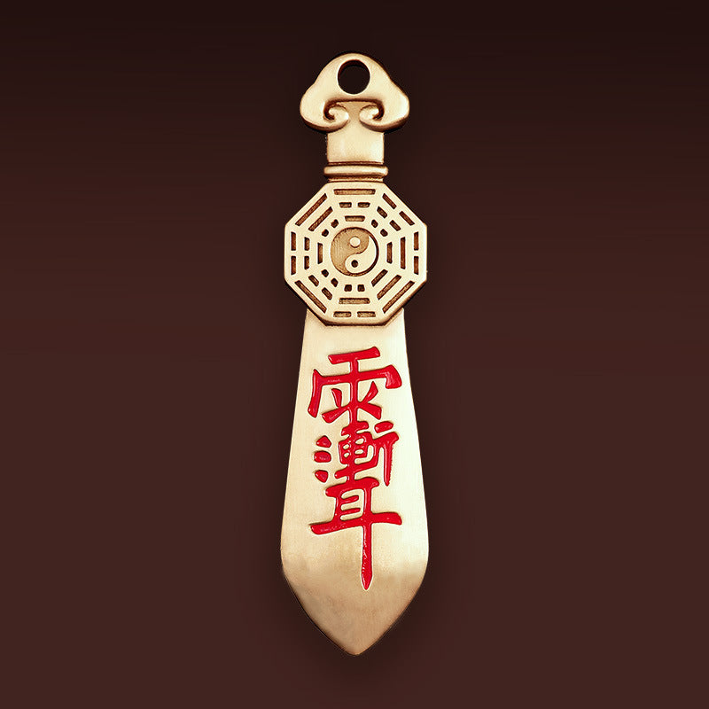 Taoist Brass Seven-Star Sword Bagua Zhiwei Taboo Pendant Rain Gradual Ear Peace Amulet Car Keychain Pendant Small