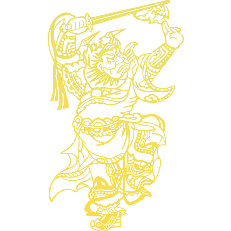 Taoist Zhongkui Sticker Phone Sticker Portrait Pattern Back Cover Metal Sticker Peace and Good Luck Decoration Cultural Supplies