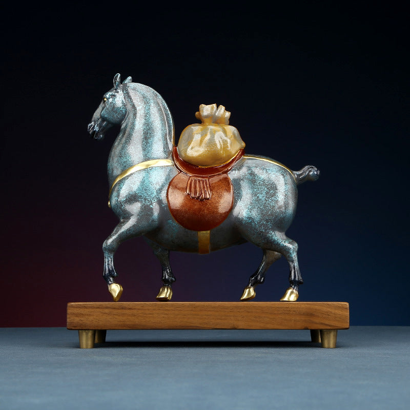 Colorful Copper Horse Get Rich Quickly Ornament Home Office Copper Horse Craft Horse Success Indoor Desktop Gift Decoration
