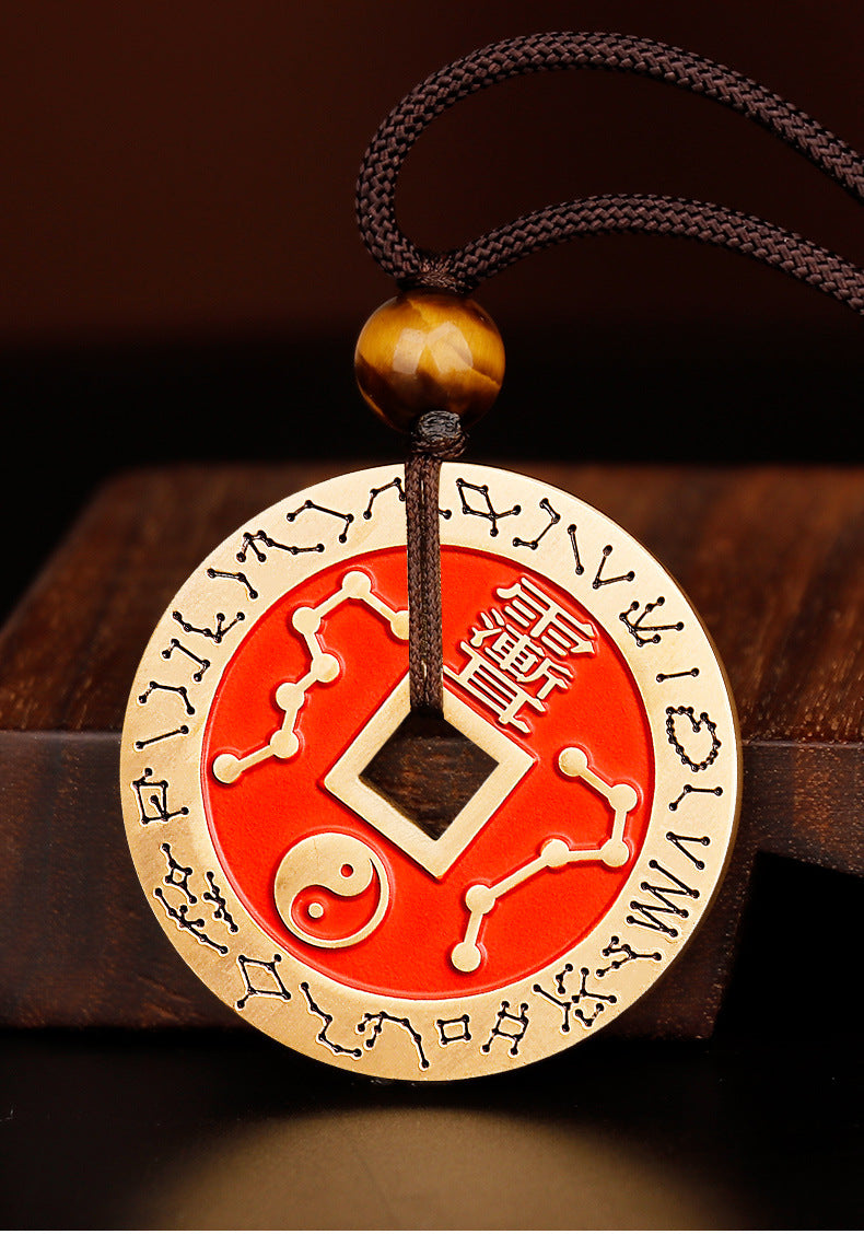 Cinnabar Zhang Tianshi Copper Coin Zhiwei Taiji Bagua Evil-Repelling Victory Coin Beidou Seven Stars Peace Coin Ancient Coin Wholesale