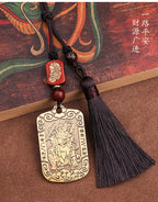 Taoist Jewelry Brass Wu Wealth God Zhao Gongming Token Pendant Wholesale Portable Car Keychain Copper Plaque Ornament