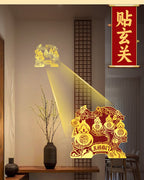 Five Blessings Gourd Sticker Hanging Decoration for Home Living Room Entrance Door Sticker Ornament Housewarming New Home Store Decoration Sticker