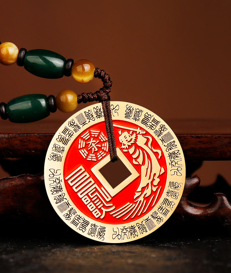 Cinnabar Zhang Tianshi Copper Coin Zhiwei Taiji Bagua Evil-Repelling Victory Coin Beidou Seven Stars Peace Coin Ancient Coin Wholesale