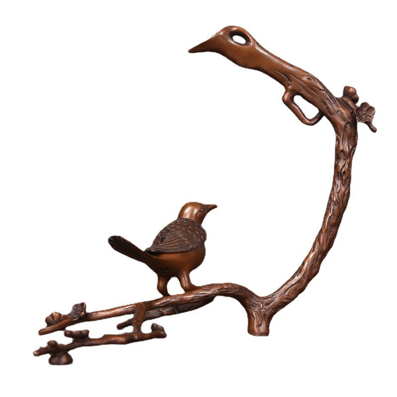 Purple Copper Magpie Ornament Joyful Creative Copper Incense Burner Living Room Office Home Craft Decoration Display