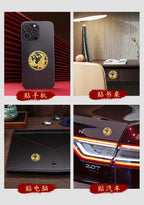 Taoist Nine-Tailed Fox Phone Sticker Metal Sticker Fox Sticker Gold Foil Good Luck Peach Blossom Sticker Phone Case Decoration Wholesale
