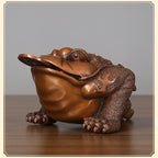Red Copper Golden Toad Ornament Craft Living Room Office Home Decor Opening Gift