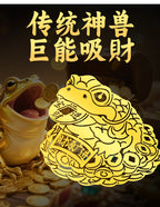 Three-Legged Golden Toad Wealth and Prosperity Phone Sticker Toad Metal Sticker Living Room Entrance Decoration Gold Piece Wholesale Ornament