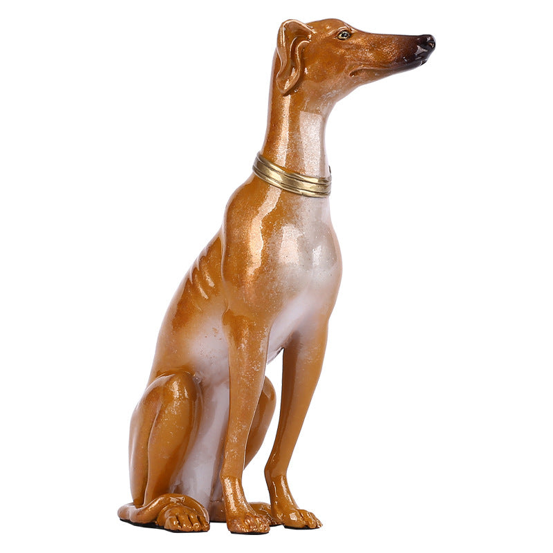 Colorful Copper Greyhound Zodiac Dog Home Office Entrance Housewarming Birthday Opening Gift Craft Ornament