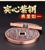 Purple Copper Mountain Ghost Money Car Keychain Pendant Twelve Zodiac Copper Coin Bagua Authentic Peace Pendant Ancient Coin Wholesale