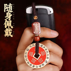 Brass Cinnabar Purple Star Forbidden Five Thunder Order Copper Coin Pendant Nine-Character Mantra Beidou Seven Stars Purple Star Necklace Ancient Coin Wholesale