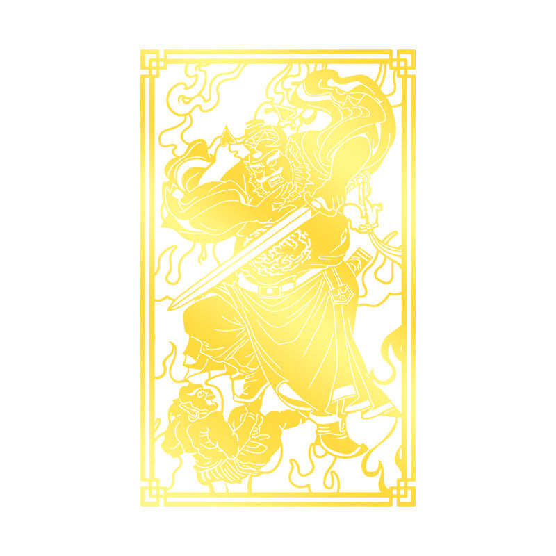 Taoist Zhong Kui Sticker Phone Case Back Sticker Office Protection Immortal Image Small Figure Metal Sticker God Statue Wholesale