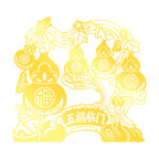 Five Blessings Gourd Sticker Hanging Decoration for Home Living Room Entrance Door Sticker Ornament Housewarming New Home Store Decoration Sticker