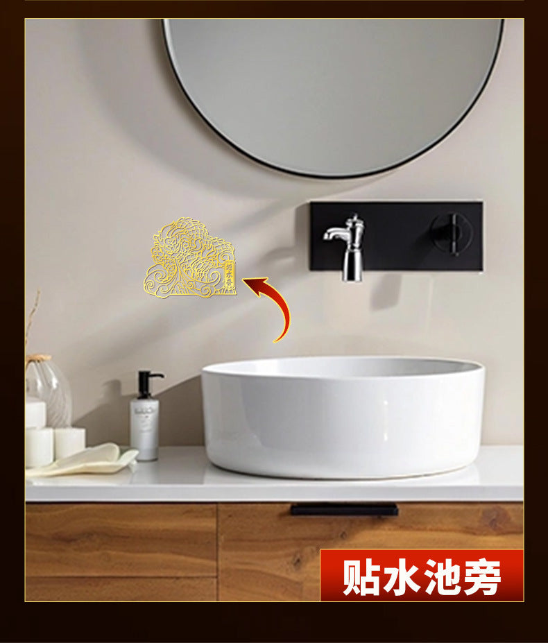 Water-Repellent Beast Bathroom Metal Sticker in the Northwest Corner, Water-Absorbing Beast Ornament, Toilet Problem Hanging Decoration, Kitchen and Toilet Same Palace