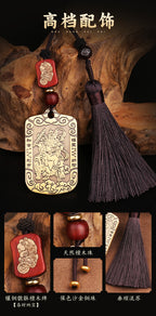 Taoist Jewelry Brass Wu Wealth God Zhao Gongming Token Pendant Wholesale Portable Car Keychain Copper Plaque Ornament