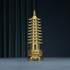 Brass Wenchang Pagoda Ornament Home Study Decoration Nine-Layer Wenchang Pagoda Desktop Craft Ornament