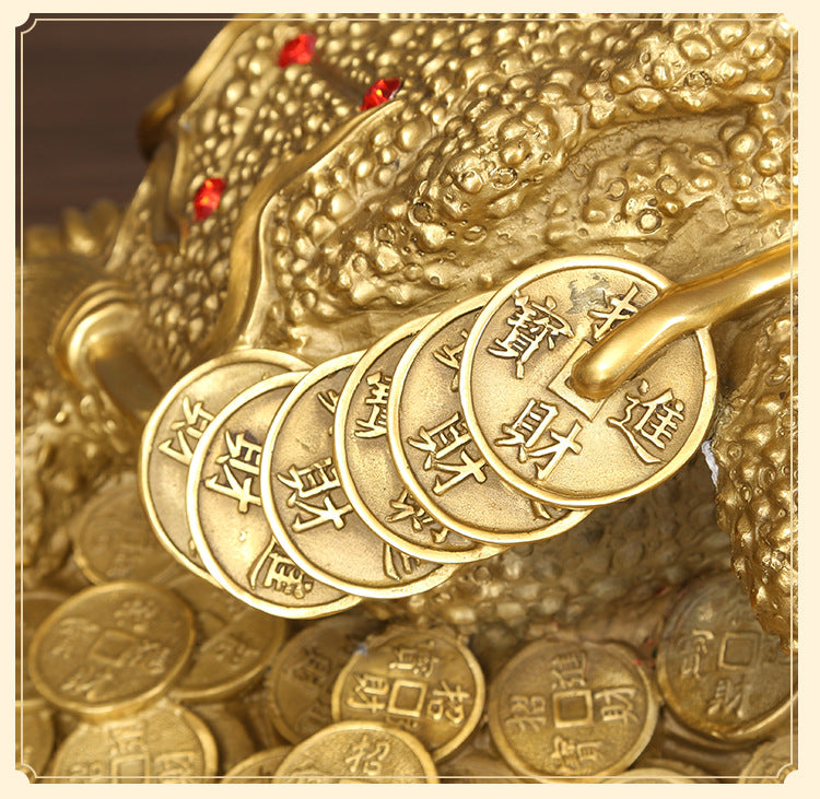 Brass Golden Toad Ornament Home Office Money Toad Craft Decoration Company Housewarming Opening Gift