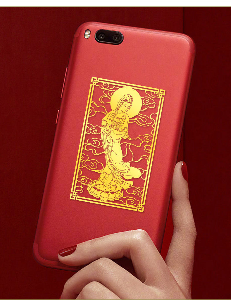 Metal Sticker of Great Compassion Bodhisattva for Phone Case, Computer, Living Room, Creative Portrait, Buddha Statue Pendant Wholesale