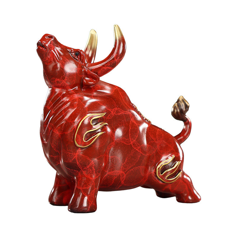 Colorful Copper Ox Changhong Ornament Home Office Prosperous Ox Desktop Ox Spirit Crafts Mini Small Decoration