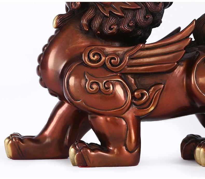 Bronze Kirin Figurine Home Office Decoration Living Room Craft Kirin Ornament Opening Gift