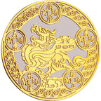 Taoist Pixiu Five Emperors Money Metal Sticker Wealth Gathering Mobile Phone Sticker Creative Door Sticker Computer Gold Sheet Sticker Wholesale