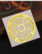 Nine-Character Mantra Taoist Phone Sticker: Those Who Approach the Enemy Shall Align in Formation, Cross Heavenly Scripture Back Cover Metal Sticker