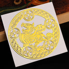 Taoist Pixiu Five Emperors Money Metal Sticker Wealth Gathering Mobile Phone Sticker Creative Door Sticker Computer Gold Sheet Sticker Wholesale