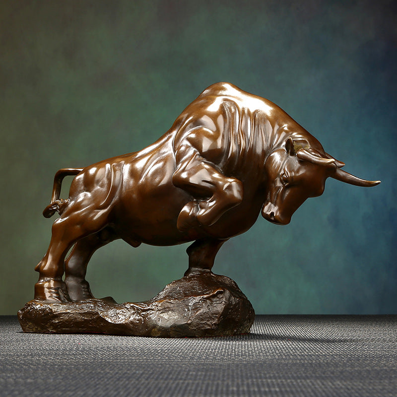 Brass Pioneer Ox Ornament Zodiac Ox Craft Living Room Office Home Decoration Opening Gift