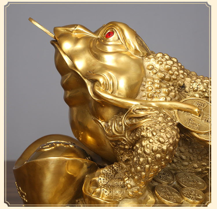 Brass Golden Toad Ornament Home Office Money Toad Craft Decoration Company Housewarming Opening Gift