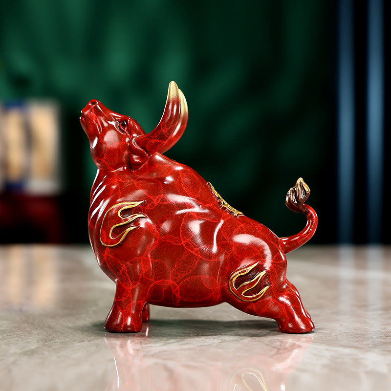 Colorful Copper Ox Changhong Ornament Home Office Prosperous Ox Desktop Ox Spirit Crafts Mini Small Decoration