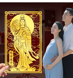 Guanyin Bodhisattva Goddess Phone Sticker Buddha Metal Sticker Childbirth Blessing Good Luck Item Wholesale