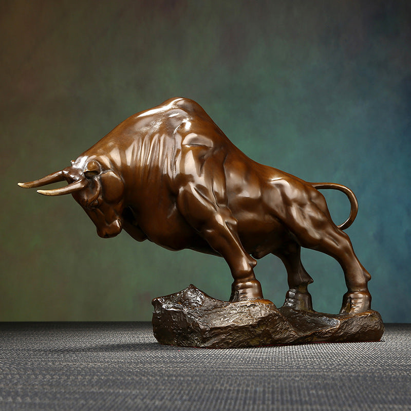 Brass Pioneer Ox Ornament Zodiac Ox Craft Living Room Office Home Decoration Opening Gift