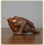 Red Copper Golden Toad Ornament Craft Living Room Office Home Decor Opening Gift