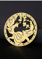 Taoist Nine-Tailed Fox Phone Sticker Metal Sticker Fox Sticker Gold Foil Good Luck Peach Blossom Sticker Phone Case Decoration Wholesale