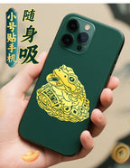 Three-Legged Golden Toad Wealth and Prosperity Phone Sticker Toad Metal Sticker Living Room Entrance Decoration Gold Piece Wholesale Ornament