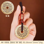 Pure Brass Nine-Character Mantra Purple Star Taboo Pendant Those Who Approach the Soldiers Shall Align in Formation Four Divine Beasts Copper Coin Necklace Taoist