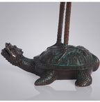 Brass Turtle and Crane Ornament Longevity Turtle Crane Fairy Crane Home Gift for Elderly Birthday Celebration Gift Living Room Decoration