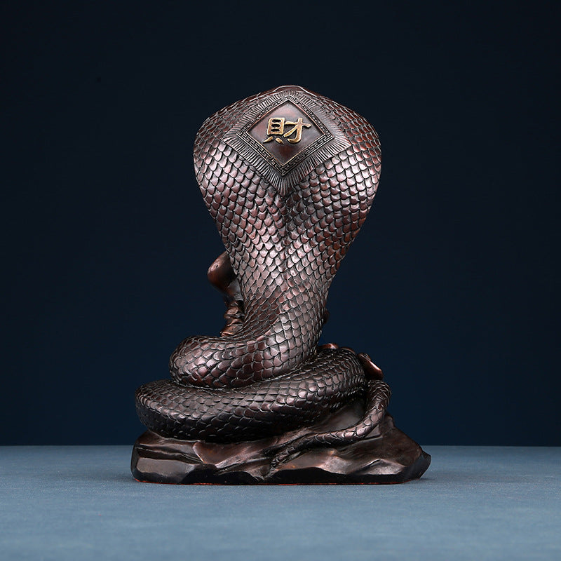 Brass Cobra Ornament Twelve Zodiac Snake Year Lucky Charm Home Decoration Craft Gift