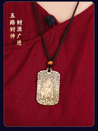 Taoist Jewelry Brass Wu Wealth God Zhao Gongming Token Pendant Wholesale Portable Car Keychain Copper Plaque Ornament