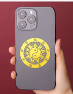 Nine-Character Mantra Taoist Phone Sticker: Those Who Approach the Enemy Shall Align in Formation, Cross Heavenly Scripture Back Cover Metal Sticker