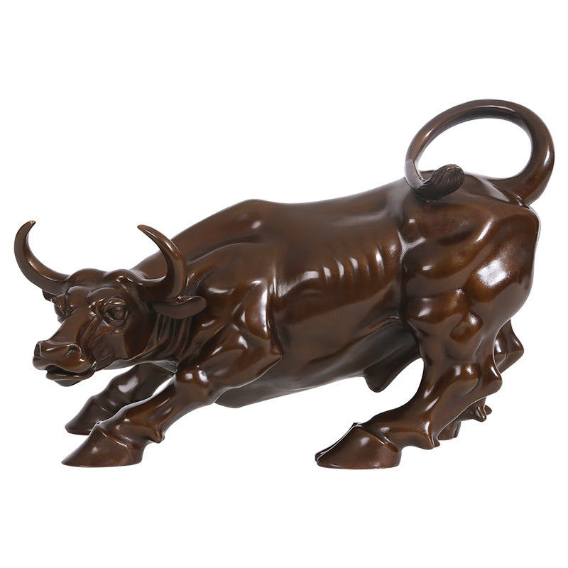 Wangshi Brass Bull Wall Street Bull Ornament Home Living Room Office Copper Bull Craft Store Opening Gift