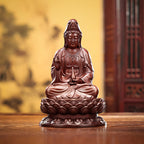 Bronze Guanyin Bodhisattva Statue Home Office Desktop Mini Guanyin Bodhisattva Craft Buddha Ornament
