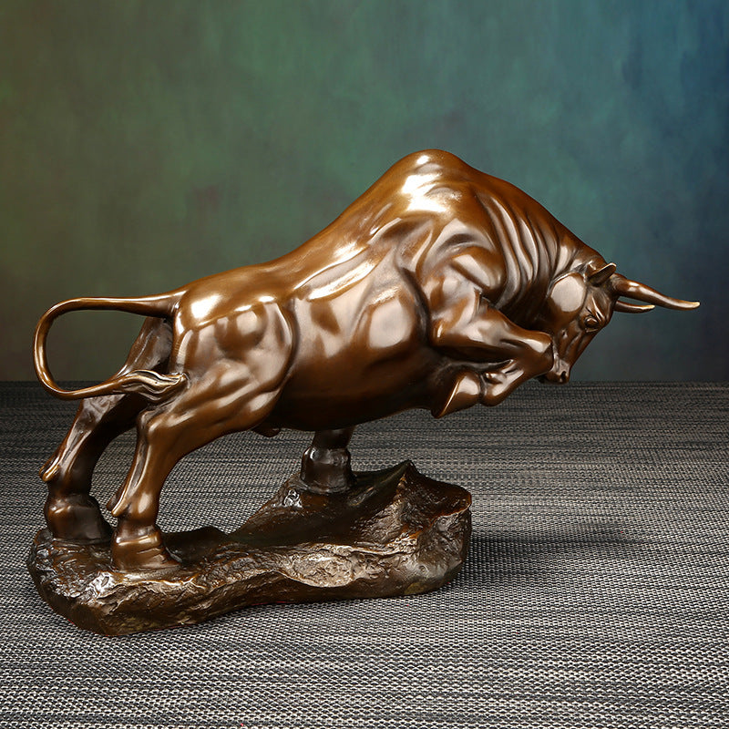 Brass Pioneer Ox Ornament Zodiac Ox Craft Living Room Office Home Decoration Opening Gift
