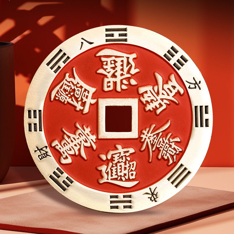 Cinnabar Auspicious Money Lucky Money Attract Wealth From All Directions Daily Progress Wealth Smooth Sailing Eight Diagrams Copper Coins Wholesale