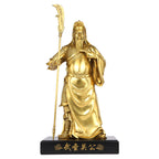 Tongtianxia Brass Standing Knife Guan Gong God of Wealth Guan Er Ye Kala Bodhisattva Statue Ornament for Home Office Decoration