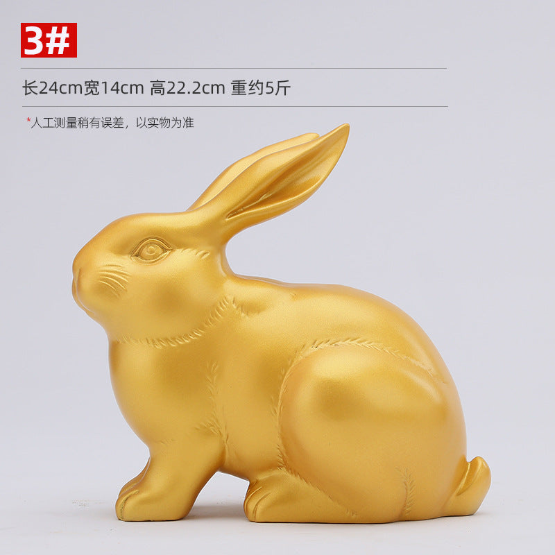 Brass Zodiac Rabbit Ornament for Home Office Desktop gold Wealth Rabbit Copper Craft Zodiac Gift Decorative Copperware